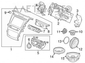Speaker tweeter front panel left Acura TLX 15-