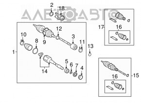 Drive axle shaft front left Lexus ES350 13-18