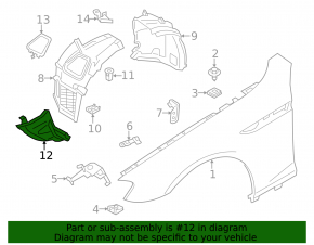 Front right lower fender liner BMW 6 F06 F12 12-18 M package