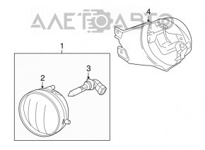 Fog light mount left Toyota Sequoia 08-17