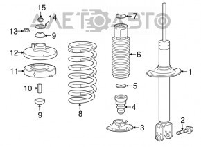 Shock absorber rear left Acura TLX 15- 2.4