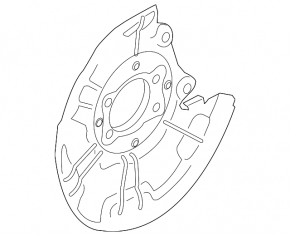 Rear left brake disc cover Hyundai Kona 18-23 FWD with bracket, for 284mm brake disc