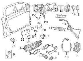Front left door lock VW Atlas 18-