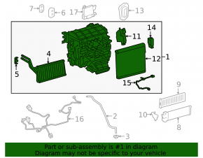 Heater assembly for Lexus ES300h 19-26 for rear row airflow