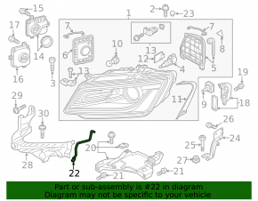 Left headlight hose Audi Q5 8R 13-17 xenon