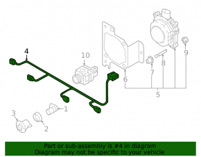 Wiring of the front bumper Audi A4 B9 17- for parking sensors