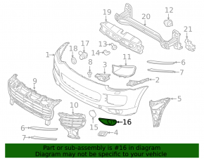 Left fog light frame for Porsche Cayenne 958 15-18 for parking sensors