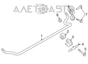 Rear stabilizer Porsche Macan 15-21 2.9T, 3.0T, 3.6T