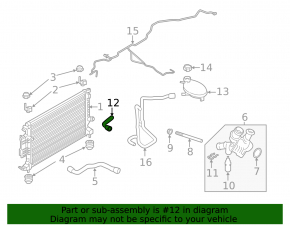 Lower cooling pipe Ford Escape MK3 17-19 1.5T