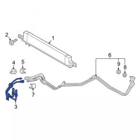 Tubes for cooling radiator oil automatic transmission Ford Mustang mk6 18-23 2.3T