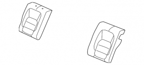 Rear seat back trim, 2nd row, right, Jaguar F-Pace X761 17-20, black leather with white stitching, perforation, Sport