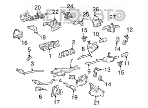 Rear muffler with barrel, left, Mercedes W164 ML350