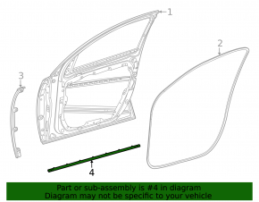 Mercedes W167 GLE 350 450 20-24 front left door seal, lower