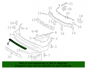 Upper rear bumper trim Kia Sorento 11-13 prerest