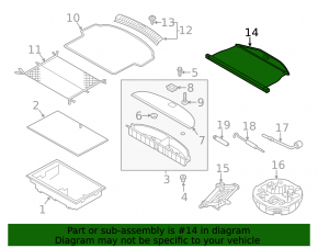 Black trunk cover for Hyundai Santa FE Sport 2013-2014
