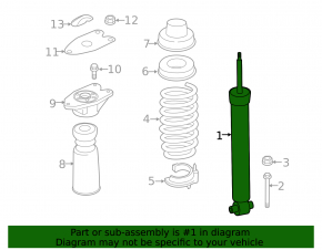 Shock absorber rear left BMW 4 F36 15-20 Gran Coupe AWD with support