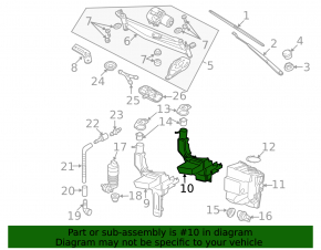 Upper washer reservoir for VW Passat 06-10, for xenon