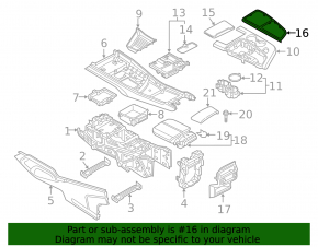Audi Q7 16 center console trim - dark wood, type 2