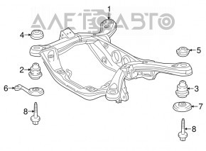 Rear subframe Lexus RX450h 16-22 AWD