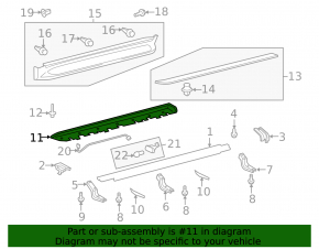 Right side step sill bracket for Lexus LX570 08-15