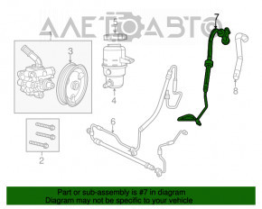 Power steering hose return Nissan Pathfinder 13-20