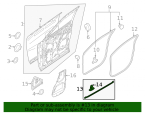 Left door sill seal for Mitsubishi Outlander 22-25