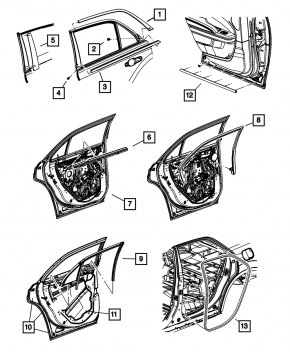 Door seal rear left Chrysler 300 11-