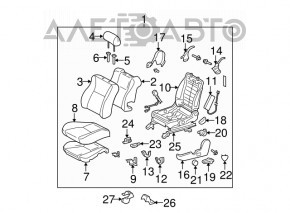 Passenger seat Toyota Solara 2.4 04-06 without airbag