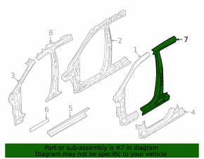 Left center pillar for Hyundai Santa FE Sport 13-18