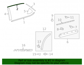 Door molding upper rear left Lexus RX350L RX450hL 18-22 long