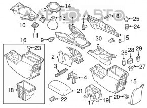 Console central armrest Mitsubishi Outlander Sport ASX 10- black
