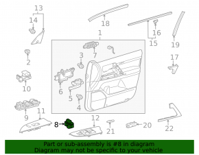 Central lock button front right door Lexus CT200h 11-17