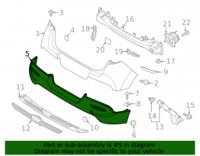 Kia Soul 20-25 bare rear bumper, lower part