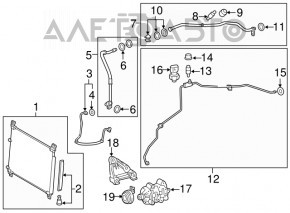 Air conditioner tube compressor-heater second Lexus RX350 18-19
