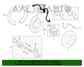 Rear left ABS sensor wire for Toyota Highlander 14-19 FWD