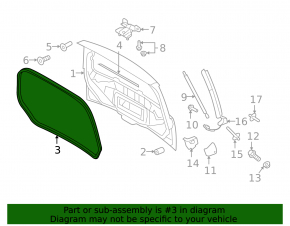 Rubber seal for tailgate Ford Flex 09-19