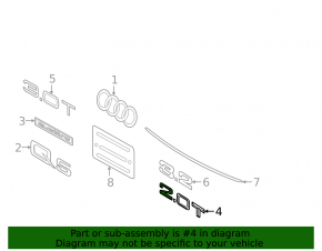 Emblem inscription 2.0T tailgate Audi Q7 16-18 chrome
