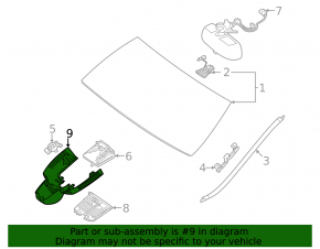 Interior mirror trim Mercedes W167 GLE 350 450 20-23 black for rain sensor and camera