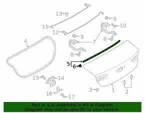 Mazda 3 19-4d trunk lid seal on the lid