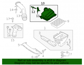 Lincoln MKZ 13-16 2.0T Air Filter Housing Upper Cover Without Sensor