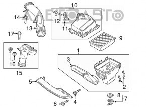 Lincoln MKZ 13-16 2.0T Air Filter Housing Upper Cover Without Sensor