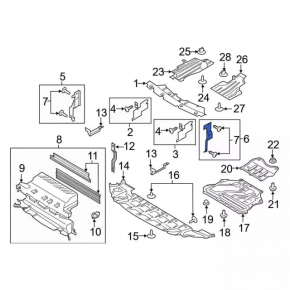 Lower left radiator deflector Ford Escape MK3 17-19 rest 1.5T 2.0T torn