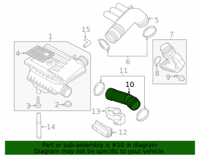 Air duct VW Jetta 11-18 USA 1.4T to filter