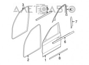 Bare front left door BMW 335i e92 07-11 silver