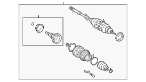 Drive axle shaft front left Lexus RX300 98-03 FWD
