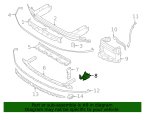Bracket front bumper reinforcement small right lower BMW 5 G30 17-23