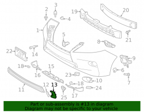 Front bumper plug without chrome right Lexus RX350 RX450h 13-15 rest