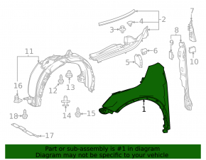 Front left wing Lexus RX 23-26 Japan built
