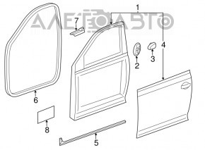 Door assembly front left VW Jetta 11-18 USA