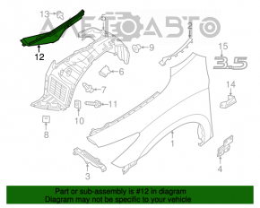 Left hood-wing seal for Infiniti JX35 QX60 13-